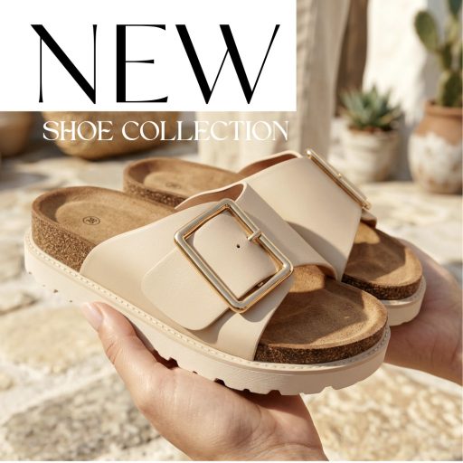 Co platform talpas nagy csatos bézs papucs 