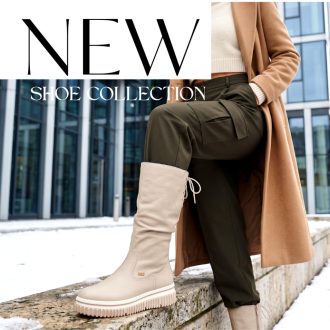   RIEKER TEX vastag platform talpas meleg béléses beige hosszú szárú csizma 