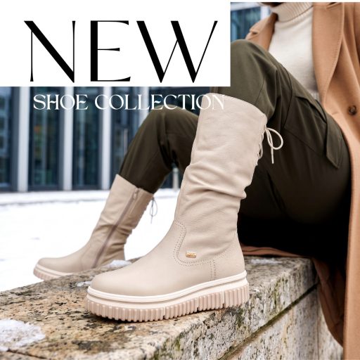RIEKER TEX vastag platform talpas meleg béléses beige hosszú szárú csizma 