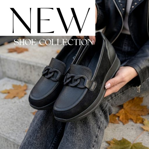 Co emelt talpú láncos fekete slip-on 