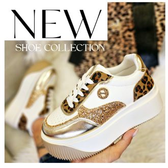 SMILE platform talpas trendi fehér-leopard sneaker 