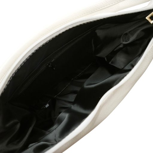 Zellia váll,- és oldaltáska arany csíkos fehér 