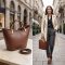 Kézi,- váll,- és oldaltáska különleges fazonú elegáns brown 