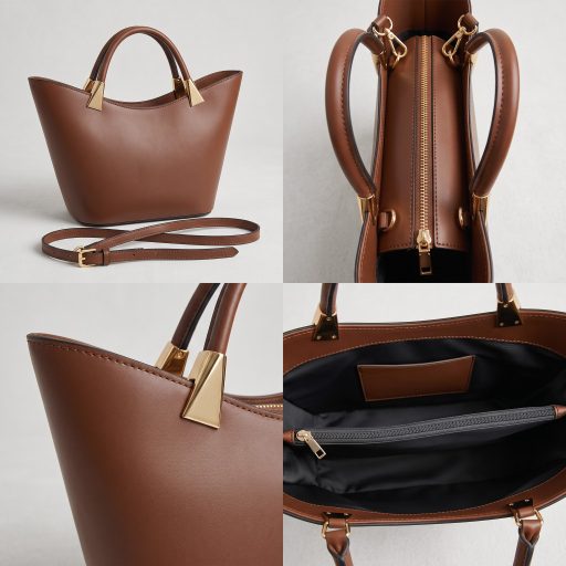 Kézi,- váll,- és oldaltáska különleges fazonú elegáns brown 