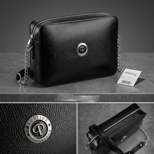 PRESTIGE váll,- és oldaltáska magasfényű fekete 