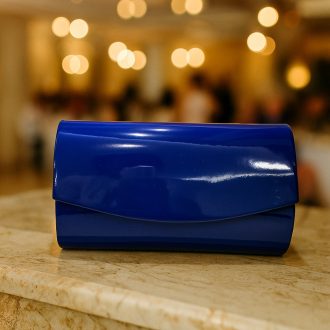 Zellia alkalmi táska királykék lakk 